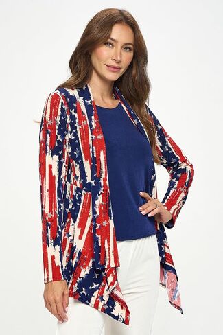 Jostar Women's Print Jacket Cardigan - Long Sleeve Printed Mid Cut Printed Sweater in Saudi Arabia