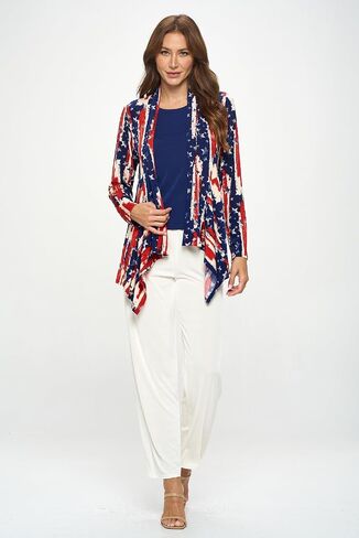 Jostar Women's Print Jacket Cardigan - Long Sleeve Printed Mid Cut Printed Sweater in Saudi Arabia