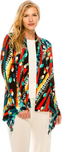 Jostar Women's Print Jacket Cardigan - Long Sleeve Printed Mid Cut Printed Sweater in Saudi Arabia