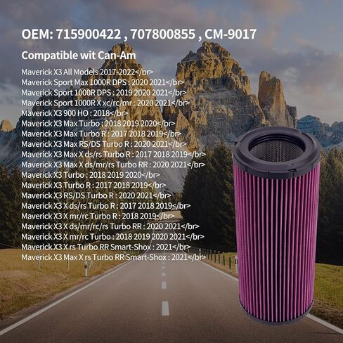استبدال فلتر الهواء AHL 715900422 متوافق مع Can-Am Maverick Sport X3 900 HO Max 1000 R RR 2017 2018 2019 2020 2021 (أحمر) in Saudi Arabia