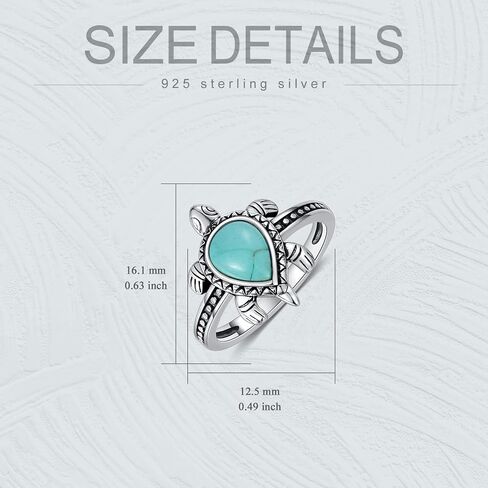 خاتم السلاحف 925 الفضة الجنيه الفضية الأصلية/لاريمار/اليشم تصميم السلاحف تصميم السلاحف البحرية للنساء أفضل صديق لها in Saudi Arabia