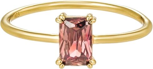 CAITLYNMINIMALIST Emerald Cut 18K Gold Band Baguette Solitaire Pink Blue Black Opal Dainty Colorful Rings for Women in Saudi Arabia