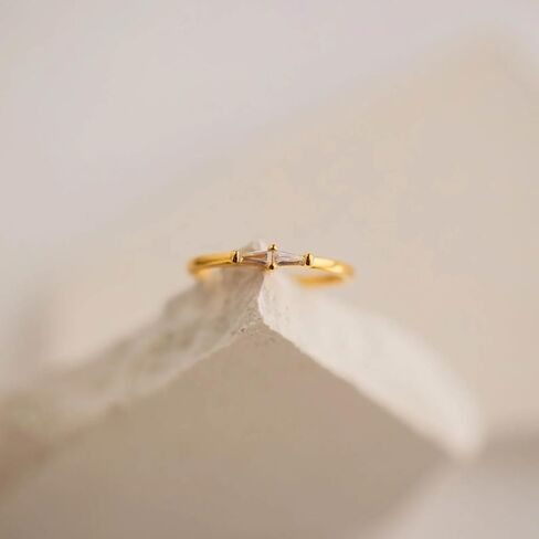 CAITLYNMINIMALIST Dainty 18K Gold Sterling Silver CZ Diamond Stackable Eternity Beaded Wave Heart Band Stacking Ring for Women Gift for Her in Saudi Arabia