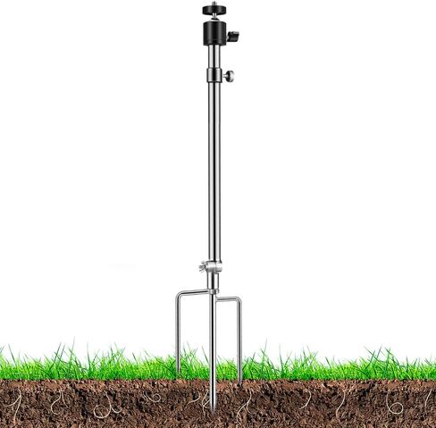 Trail Camera Holder Ground Stake Mount，Stainless Steel Game Camera Stand, 360 ° Adjustable Universal Screw Connection 1/4''-20 (6mm),Easy Installation in Saudi Arabia