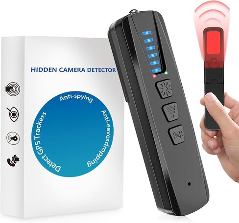 GPS-SECTORT Hidden-Camera Camera Detector-2025 ترقية الكاميرا الخفية وكاشف الأخطاء ، وكاميرا تجسس مضادة للمتنزهين ومكتشف GPS ، محمولة وقابلة لإعادة الشحن للمنزل ، المكتب ، أمان الفندق in Saudi Arabia