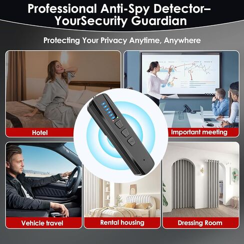 GPS-SECTORT Hidden-Camera Camera Detector-2025 ترقية الكاميرا الخفية وكاشف الأخطاء ، وكاميرا تجسس مضادة للمتنزهين ومكتشف GPS ، محمولة وقابلة لإعادة الشحن للمنزل ، المكتب ، أمان الفندق in Saudi Arabia
