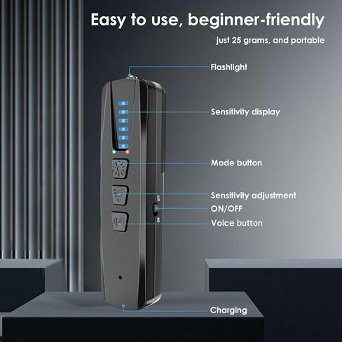 GPS-SECTORT Hidden-Camera Camera Detector-2025 ترقية الكاميرا الخفية وكاشف الأخطاء ، وكاميرا تجسس مضادة للمتنزهين ومكتشف GPS ، محمولة وقابلة لإعادة الشحن للمنزل ، المكتب ، أمان الفندق in Saudi Arabia