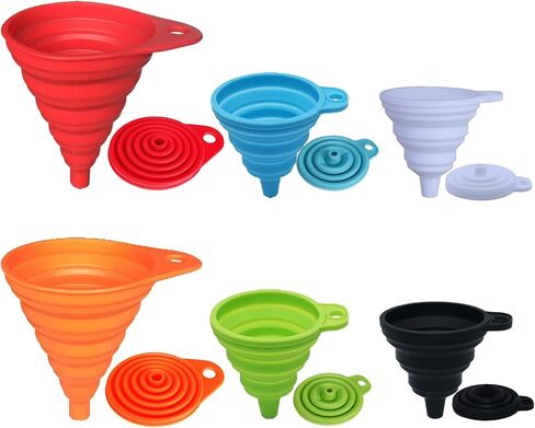 KongNai Kitchen Funnel Set 4 Pack, Small and Large, Kitchen Gadgets Accessories Foldable Silicone Collapsible Funnels for Filling Water Bottle Liquid Transfer Food Grade in Kuwait