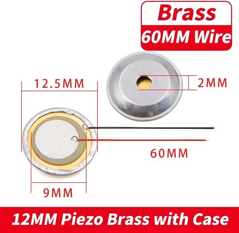 10PCS/lot 12MM 15MM 20MM 27MM 35MM Brass Buzzer Sheet with Aluminum Shell Sound Cavity Welding Wire Piezoelectric Ceramic Sheet(10PCS 35MM) in Saudi Arabia