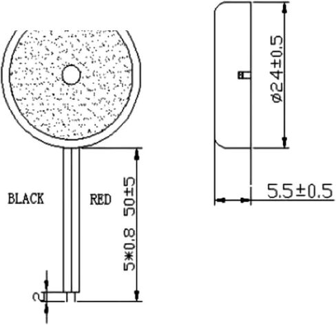 10PCS 2455 4000Hz Passive Buzzer with Wire Piezoelectric Speaker 24MM 24 * 5.5MM 24x5.5mm 30V Low Power Consumption Electronic DIY in Saudi Arabia