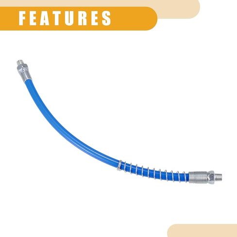 2 Pcs 12 Inch Universal 1/8" NPT Grease Gun Flex Hose - Trailer Flex Grease Hose Extension Non-Slip - Metal Blue in Kuwait