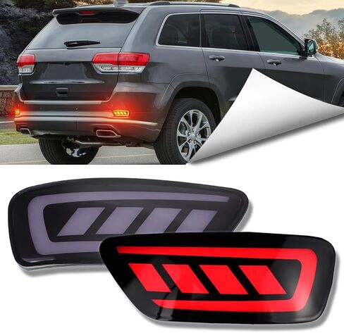 LED LED LED LECPER LIGHTLECTOR LIGHTS لجيب جراند شيروكي 2012-2021 COMPASS 2011-2017 لـ Dodge Journey 2011-2017 | إشارة الدوران المتسلسل ، Red DRL & Brake Light (مدخن) in Kuwait