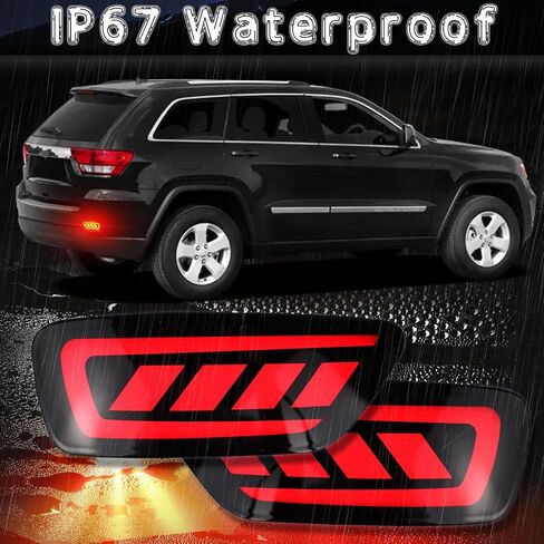 LED LED LED LECPER LIGHTLECTOR LIGHTS لجيب جراند شيروكي 2012-2021 COMPASS 2011-2017 لـ Dodge Journey 2011-2017 | إشارة الدوران المتسلسل ، Red DRL & Brake Light (مدخن) in Kuwait