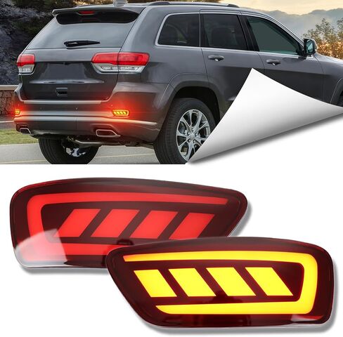 LED LED LED LECPER LIGHTLECTOR LIGHTS لجيب جراند شيروكي 2012-2021 COMPASS 2011-2017 لـ Dodge Journey 2011-2017 | إشارة الدوران المتسلسل ، Red DRL & Brake Light (مدخن) in Kuwait