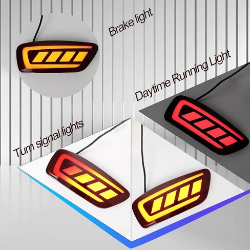 LED LED LED LECPER LIGHTLECTOR LIGHTS لجيب جراند شيروكي 2012-2021 COMPASS 2011-2017 لـ Dodge Journey 2011-2017 | إشارة الدوران المتسلسل ، Red DRL & Brake Light (مدخن) in Kuwait