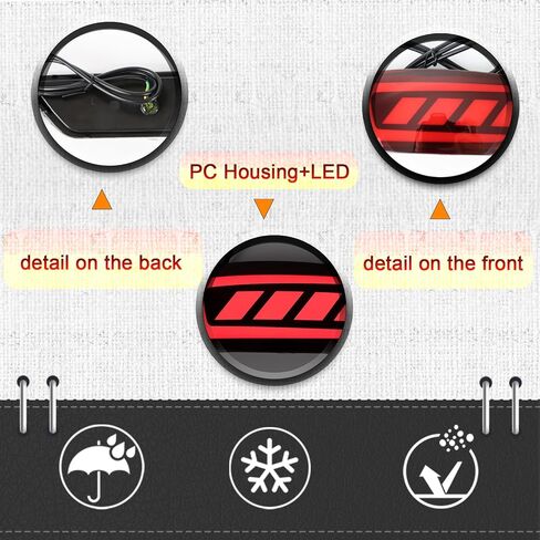 LED LED LED LECPER LIGHTLECTOR LIGHTS لجيب جراند شيروكي 2012-2021 COMPASS 2011-2017 لـ Dodge Journey 2011-2017 | إشارة الدوران المتسلسل ، Red DRL & Brake Light (مدخن) in Kuwait