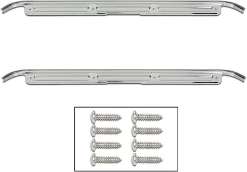 G-PLUS Chrome Door Sill Plates 2pcs Compatible with Chevy GMC Truck C10 C20 1967-1972 Car Door Sill Protector Step Scuff Plate w/Hardware Car Door Sill Steps Covers Scratch Pad in Saudi Arabia