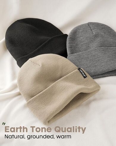 FURTALK 3 Pack Beanie for Men Women Unisex Cuffed Thick Knitted Unisex Winter Hat Skull Cap in Saudi Arabia