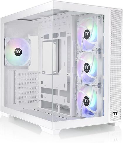 View 170 TG ARGB Snow Micro-ATX Case; 3x120mm ARGB Fans included; Supports Up to 280mm Radiator; Front & Side Dual Tempered Glass Panel; CA-1Z4-00M6WN-00; 3 Year Warranty in Kuwait
