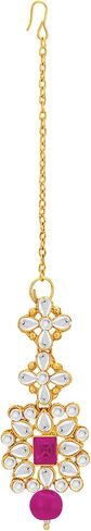 Aheli Ethnic Indian Necklace Earring Maang Tikka Set Traditional Bollywood Fashion Jewelry Gift for Women Blue in Saudi Arabia