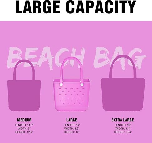 WOOWAVE Beach Bag Rubber Tote, Waterproof Sandproof Open Hand Bag for Swim Pool Beach Travel in Saudi Arabia