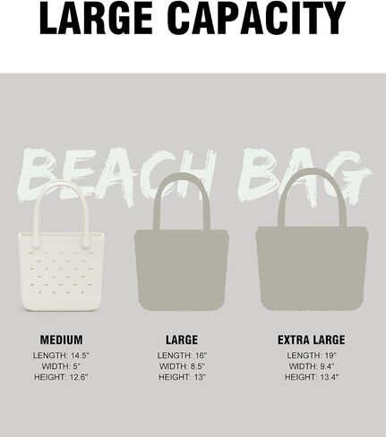 WOOWAVE Beach Bag Rubber Tote, Waterproof Sandproof Open Hand Bag for Swim Pool Beach Travel in Saudi Arabia