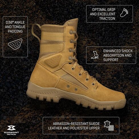 GARMONT TACTICAL T8 Defense Military Combat Boots for Men and Women, Army, Air Force, AR670-1 Compliant Footwear, Suede Leather in Saudi Arabia