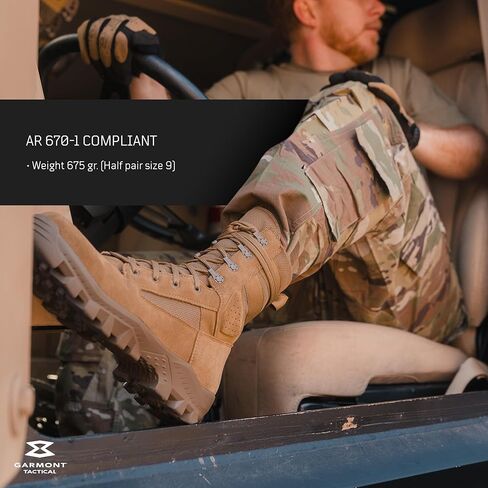 GARMONT TACTICAL T8 Defense Military Combat Boots for Men and Women, Army, Air Force, AR670-1 Compliant Footwear, Suede Leather in Saudi Arabia