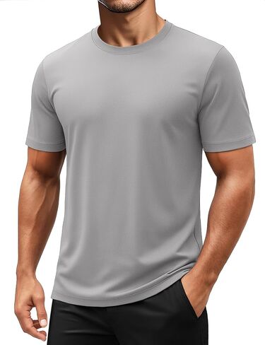 Magcomsen Men Short Sleeve Upf 50+ قمصان سريعة الجافة الرياضية Tshirt الجري تجريب الصالة الرياضية المشي لمسافات طويلة صيد الطفح الجلدي in Kuwait