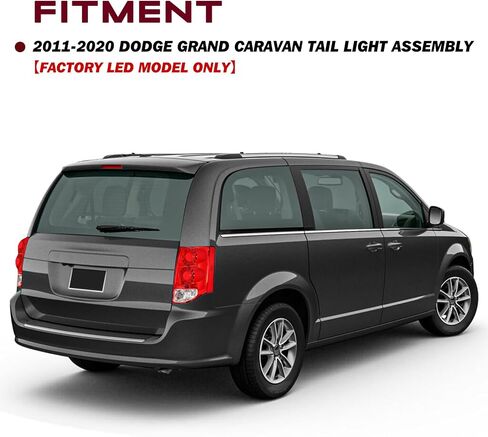 JSBOYAT Fits for 2011-2020 Dodge Grand Caravan Tail lights Assembly LED & Halogen Brake Rear Tailights Right/Passenger Side in Saudi Arabia
