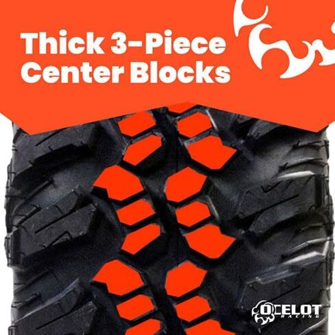 Ocelot Aurora 28x10x14 UTV Tires All Terrain, Durable 8-Ply Radial Construction and Non-Directional Tread, Thick Lugs for Diverse Terrain and Conditions - 28x10x14 ATV Tires in Saudi Arabia