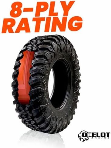 Ocelot Aurora 28x10x14 UTV Tires All Terrain, Durable 8-Ply Radial Construction and Non-Directional Tread, Thick Lugs for Diverse Terrain and Conditions - 28x10x14 ATV Tires in Saudi Arabia