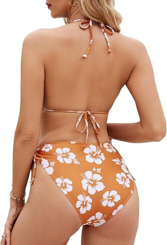 Seaform Womens من قطعتين بيكيني مجموعة عتيقة طباعة مثير للسباحة الرسن سلسلة المثلث in Kuwait