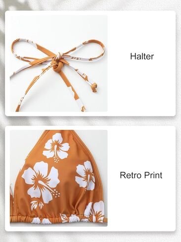 Seaform Womens من قطعتين بيكيني مجموعة عتيقة طباعة مثير للسباحة الرسن سلسلة المثلث in Kuwait