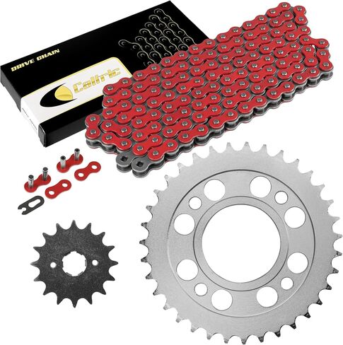 Caltric Red Drive Chain and Sprocket Kit Compatible with Honda CM400A CM400C CM400E CM400T 1979 1980 1981 in Saudi Arabia