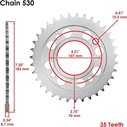 Caltric Red Drive Chain and Sprocket Kit Compatible with Honda CM400A CM400C CM400E CM400T 1979 1980 1981 in Saudi Arabia
