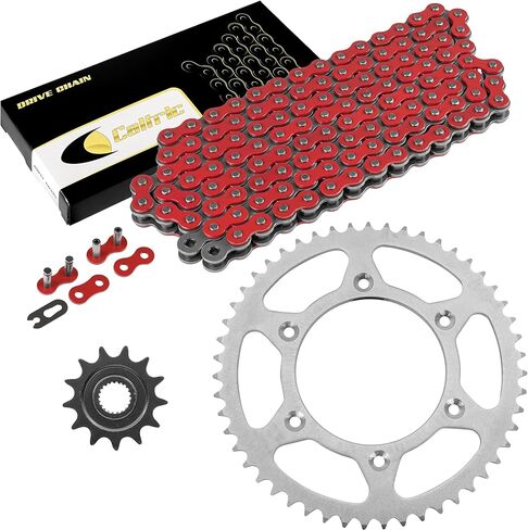 Caltric Red Drive Stain و Sprocket Kit متوافقة مع Honda CRF250R 2004 2005 2006 2007 2008 2008 2010 in Kuwait