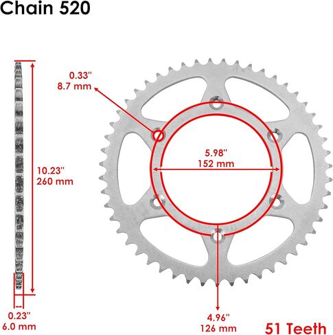 Caltric Red Drive Stain و Sprocket Kit متوافقة مع Honda CRF250R 2004 2005 2006 2007 2008 2008 2010 in Kuwait