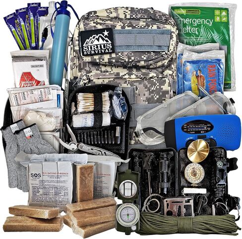 مجموعة أدوات النجاة في حالات الطوارئ لمدة 72 ساعة للعائلة - كن مستعدًا للأعاصير أو الفيضانات أو الأعاصير أو غيرها من الكوارث - 72 ساعة من الطعام والماء لشخصين لكل حقيبة in Kuwait