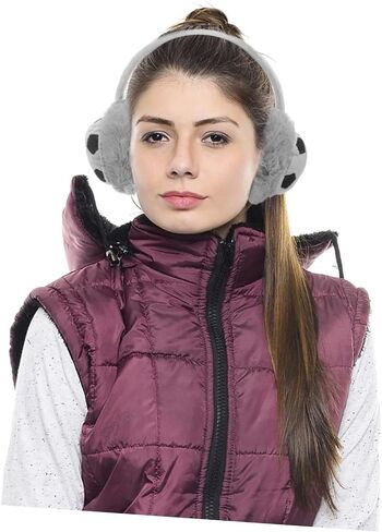 Adorable Boys and Girls Earmuffs Ear Warmers for Winter Soft Cartoon Ear Protectors for Outdoor Activities Comfortable and Gray in Saudi Arabia