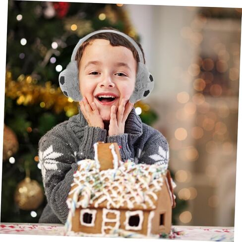 Adorable Boys and Girls Earmuffs Ear Warmers for Winter Soft Cartoon Ear Protectors for Outdoor Activities Comfortable and Gray in Saudi Arabia