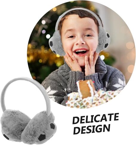 Adorable Boys and Girls Earmuffs Ear Warmers for Winter Soft Cartoon Ear Protectors for Outdoor Activities Comfortable and Gray in Saudi Arabia