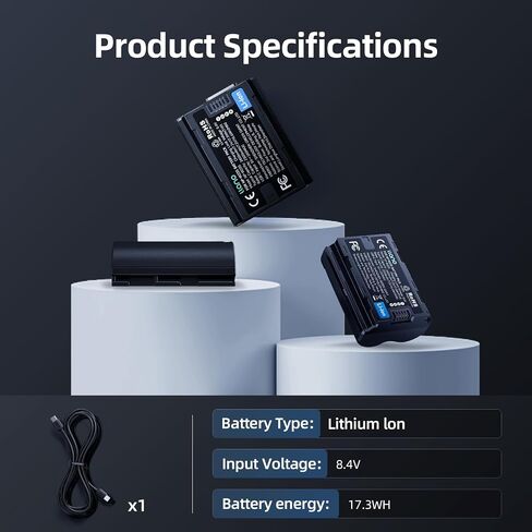 بطارية كاميرا LLANO NP-W235 مع منفذ USB-C ، 2400 مللي أمبير في الساعة بطارية LI-ION قابلة لإعادة الشحن المتوافقة مع FUJIFILM X-T5 ، X-T4 ، VG-SPER -H2S - أسود in Kuwait