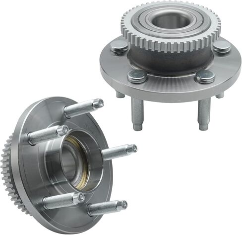 Detroit Axle - 2 مراكز تحمل العجلات الأمامية لعام 2005-2014 Ford Mustang ، استبدال 2006 2007 2008 2008 2010 2011 2013 Mustang Wheel Bearing and Hubs Assembly 5 Lugs W/ABS in Saudi Arabia