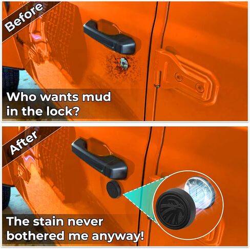 ثقب المفتاح يتوافق مع 2018-2025 Jeep Wrangler JL و Gladiator JT Front Door ، وملحقات ديكور ثقب مفتاح المغناطيس القوية لحماية قفل الباب (نمط النسر) in Kuwait