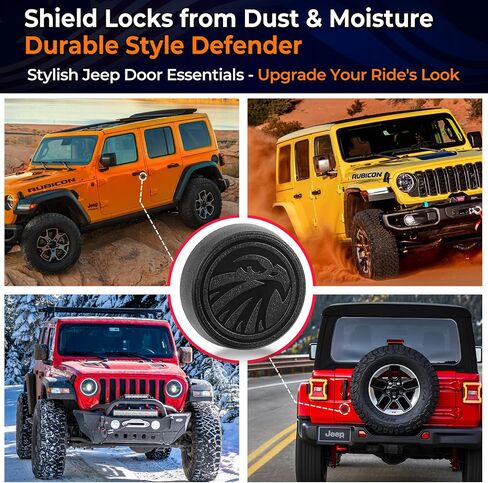 ثقب المفتاح يتوافق مع 2018-2025 Jeep Wrangler JL و Gladiator JT Front Door ، وملحقات ديكور ثقب مفتاح المغناطيس القوية لحماية قفل الباب (نمط النسر) in Kuwait