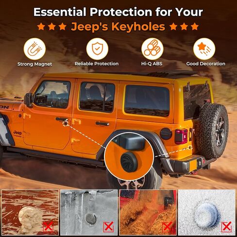 ثقب المفتاح يتوافق مع 2018-2025 Jeep Wrangler JL و Gladiator JT Front Door ، وملحقات ديكور ثقب مفتاح المغناطيس القوية لحماية قفل الباب (نمط النسر) in Kuwait