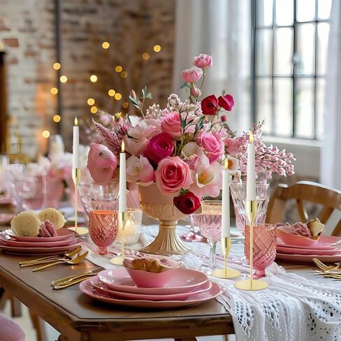 Gold Taper Candle Holders for Wedding Table Centerpiece,Tall Taper Candlestick Holders Bulk Set of 6,Metal Candle Stick Holder for Table or Mantel Centerpiece,Dinning,Festival,Party Home Decor in Saudi Arabia
