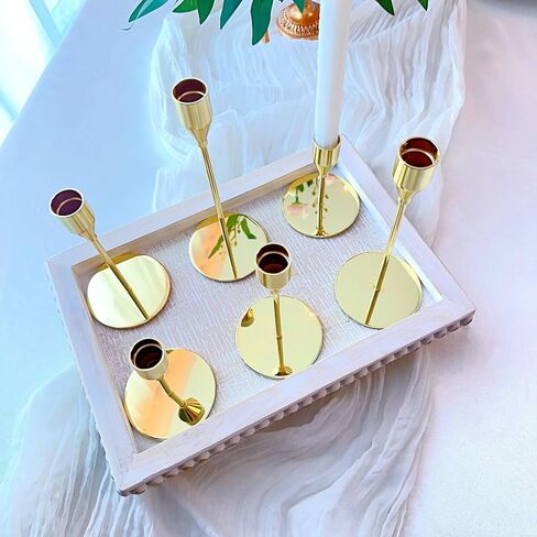 Gold Taper Candle Holders for Wedding Table Centerpiece,Tall Taper Candlestick Holders Bulk Set of 6,Metal Candle Stick Holder for Table or Mantel Centerpiece,Dinning,Festival,Party Home Decor in Saudi Arabia