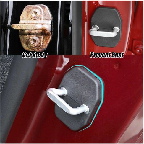 4pcs Left Driver Right Passenger Side Black Door Lock Striker Trim Cap Cover for Dodge for Charger 2010-2020 in Saudi Arabia
